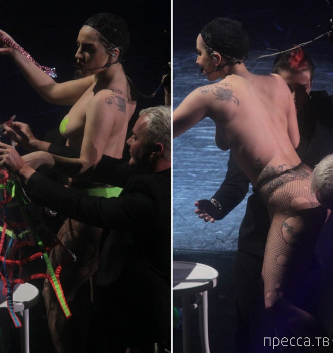 Леди Гага на концерте сверкнула голой грудью (16 фото)