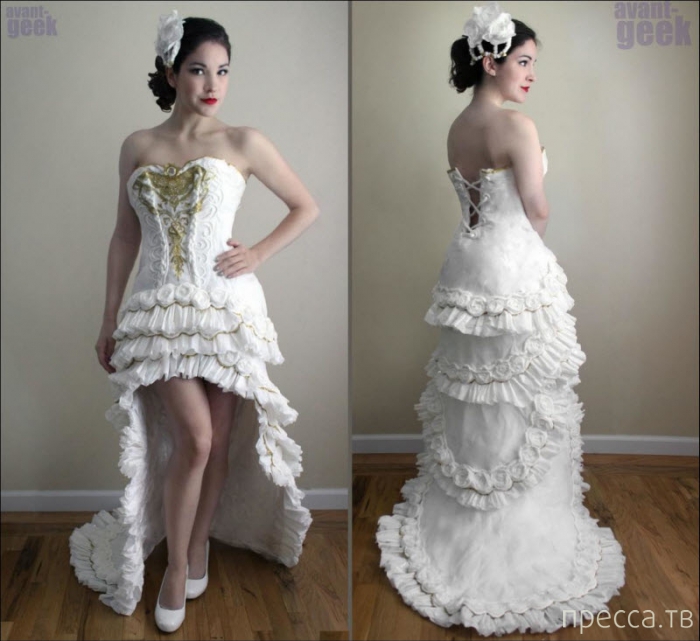 Свадебное платье из туалетной бумаги (5 фото)