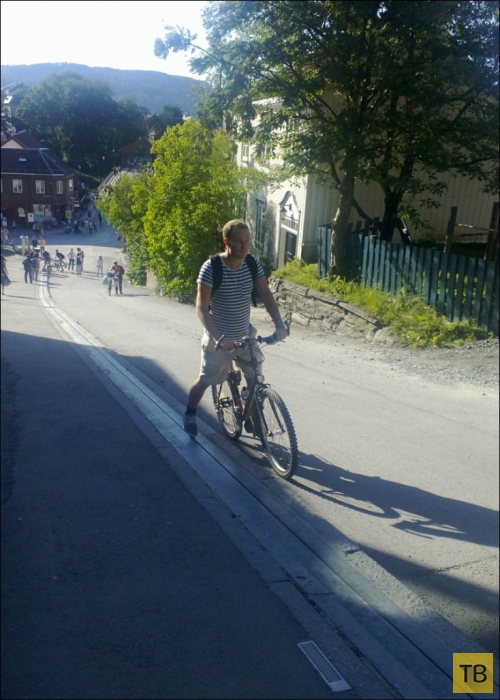 Подъемник для велосипедистов в Норвегии (7 фото)