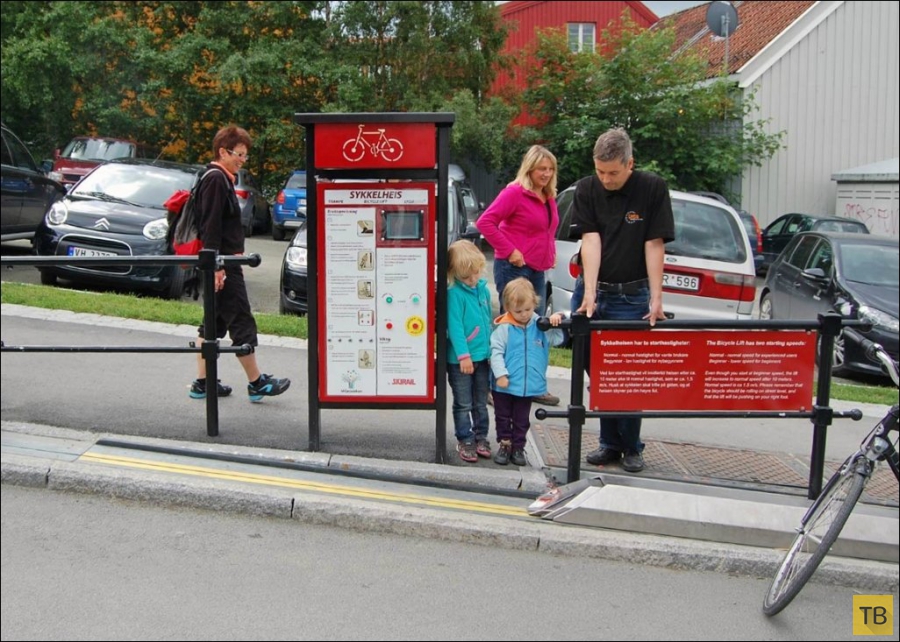 Подъемник для велосипедистов в Норвегии (7 фото)