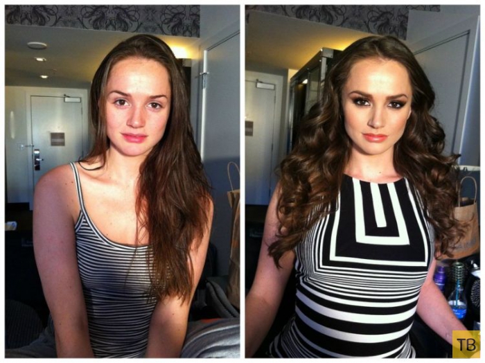 Девушки до и после макияжа (19 фото)
