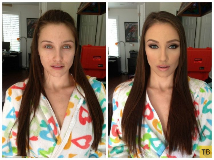 Девушки до и после макияжа (19 фото)