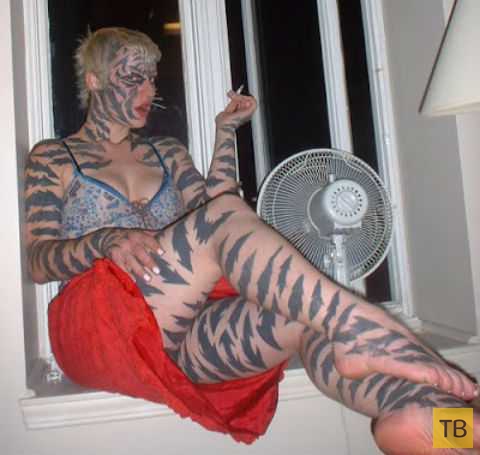 40-летнеяя американка Катцен Гоббс потратила полжизни на превращение в тигрицу (5 фото)
