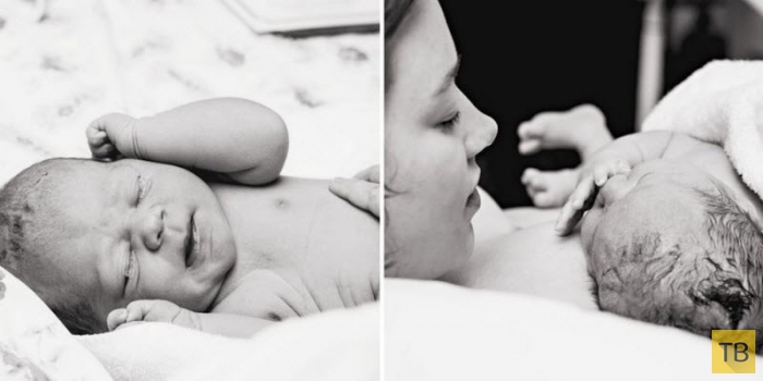 Трогательные фотографии мам и новорожденных (40 фото)