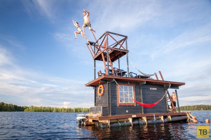 Плавающая сауна в Финляндии (10 фото)