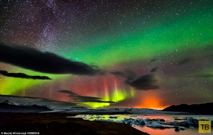 Северное сияние в небе Исландии (7 фото)